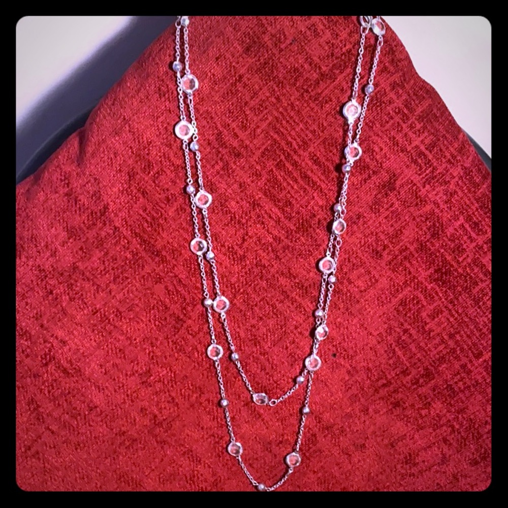Black beaded necklace,layering.